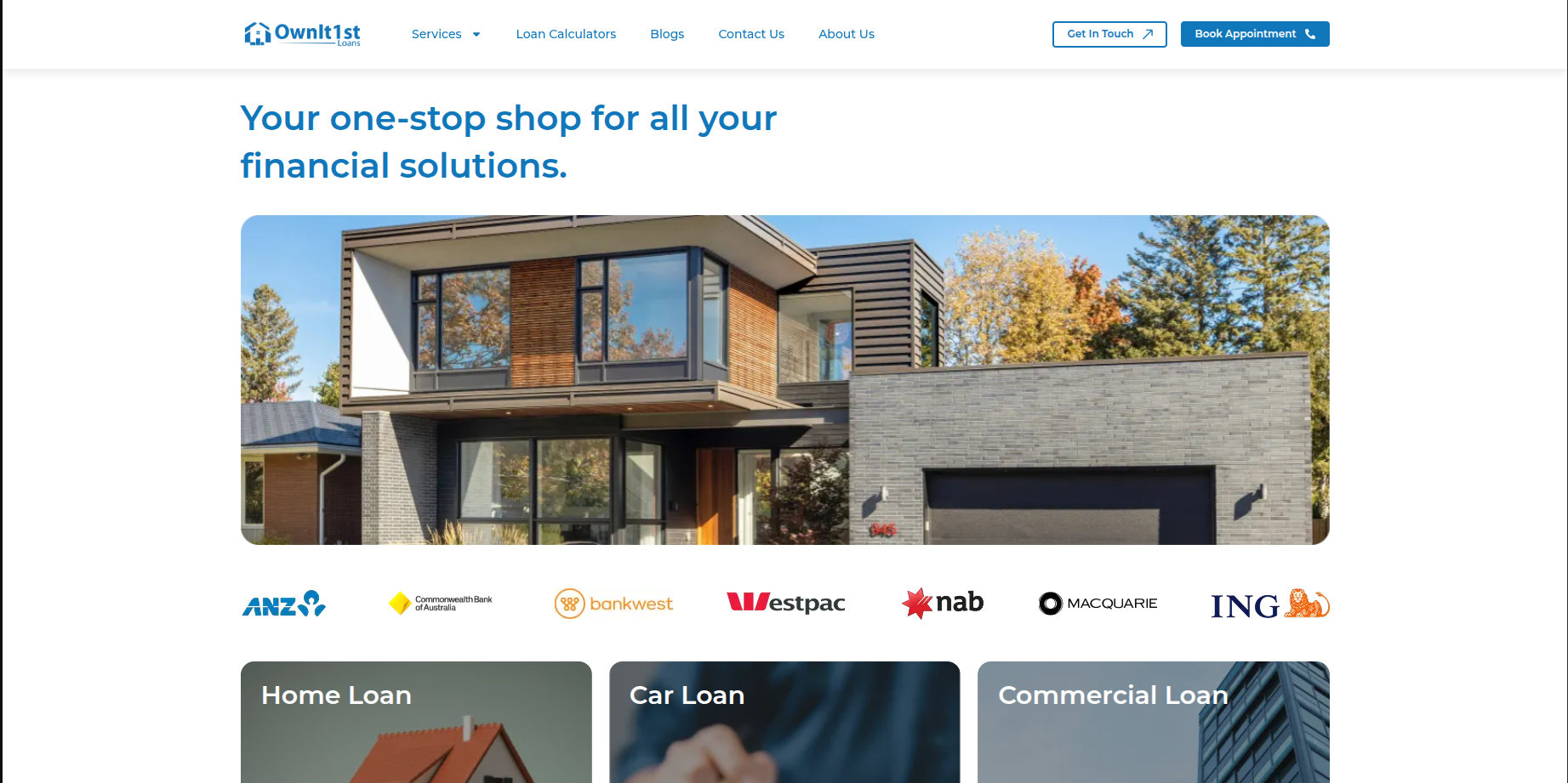Ownit1st Loans – Financial Services & Mortgage Broker Website — website development project by Techable Australia, Sydney